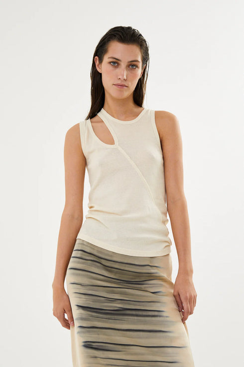 Rabens Saloner Jersey two strap tank top jeta Chalk